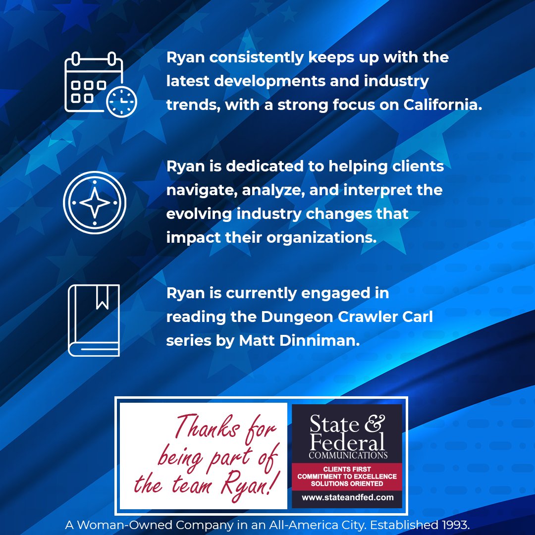 StateandFederal's tweet photo. Ryan Silvestro is a valued member of our team as a Manager of Research Services at State and Federal Communications. Over the past four years, his commitment to excellence and his thoughtful approach to his work have made a meaningful impact on both our organization and the clients we serve. We look forward to his continued contributions in the years ahead. Learn more about our team at https://t.co/IZYAingXGL