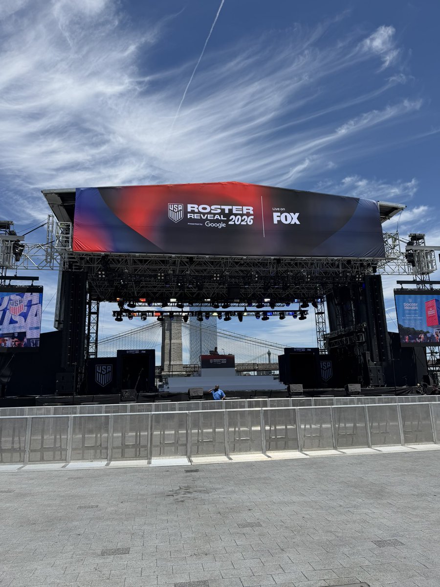 GAILFISCH's tweet photo. An hour away from Team USA Roster Reveal. @FIFAWorldCup 

It’s heating up at Pier 17 in NYC!
@sportscronkite @Cronkite_ASU https://t.co/2AXZUjwYqh
