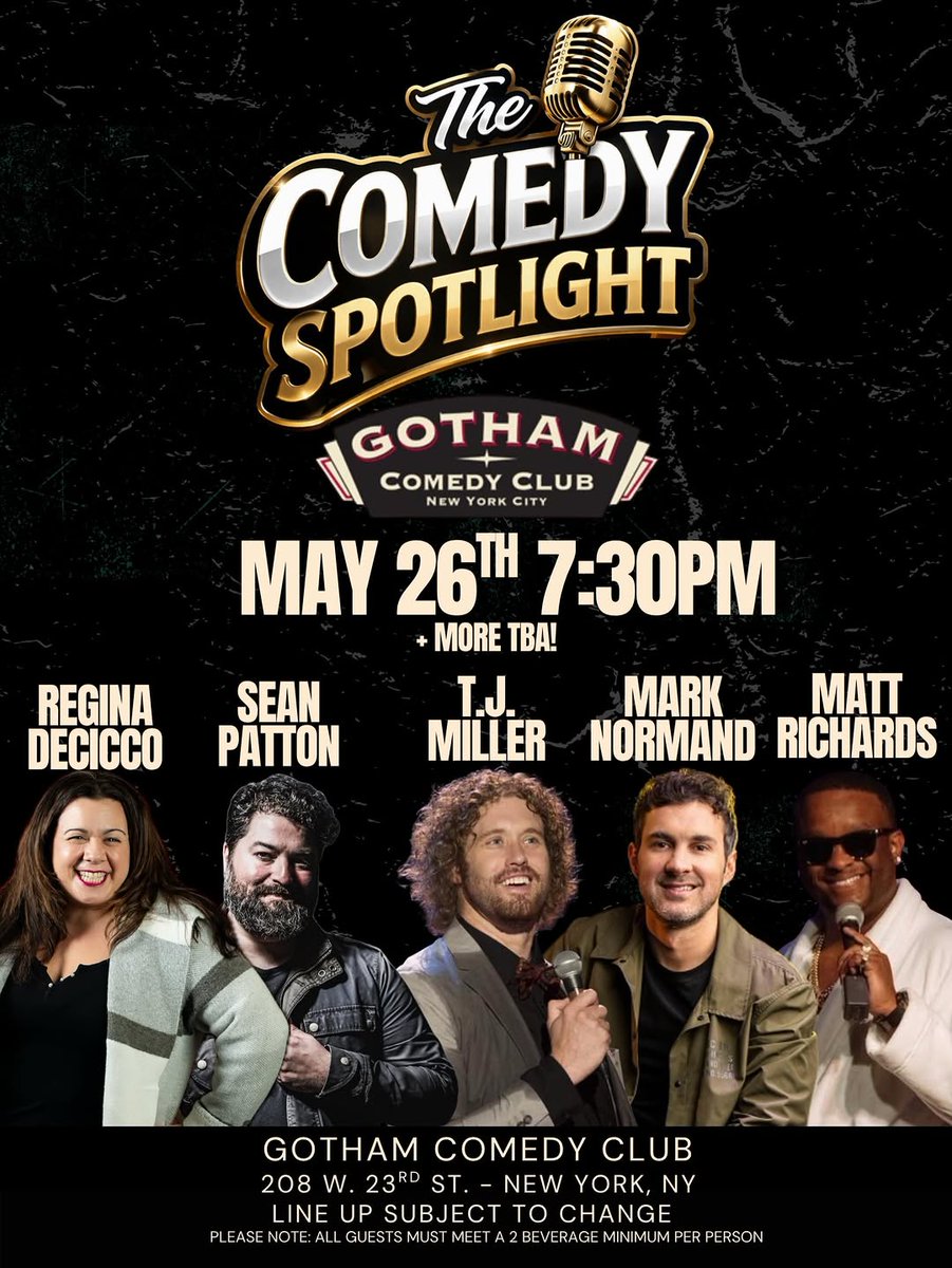 GothamComedy's tweet photo. Great lineup for tonight's Comedy Spotlight showcase! https://t.co/jvYTsMYgIY https://t.co/54ZgH5I0O0