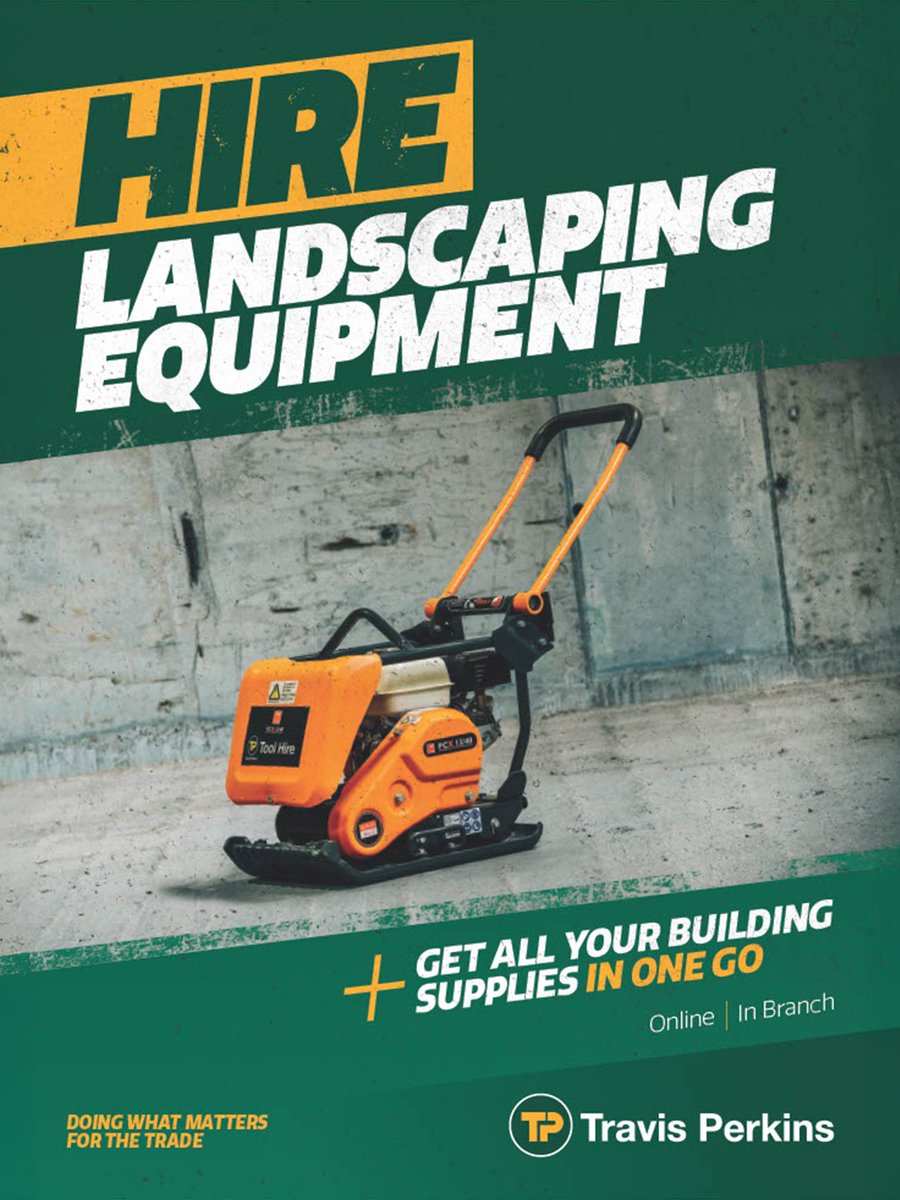 TravisPerkinsCo's tweet photo. Own the job, hire the kit.🛠️

Travis Perkins Hire lets you take on the big landscaping jobs without the massive overhead of owning, fixing, and storing your own fleet.

Get the pro kit you need, when you need it.

Speak to your local Hire team today - https://t.co/aLJ5NaehIB https://t.co/kjNsvQcmg0