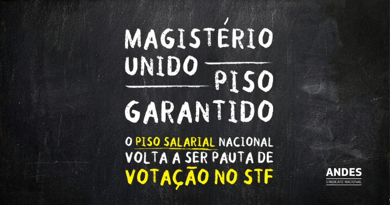 andessindicato's tweet photo. PISO DO MAGISTÉRIO
O STF suspendeu o julgamento dos dois recursos extraordinários que envolvem a aplicação do Piso Salarial Profissional Nacional do Magistério. O ANDES-SN reforça a importância de seguir pressionando os ministros do Supremo.

Saiba mais: https://t.co/SWA8omHbTm https://t.co/y6b83tmbIM
