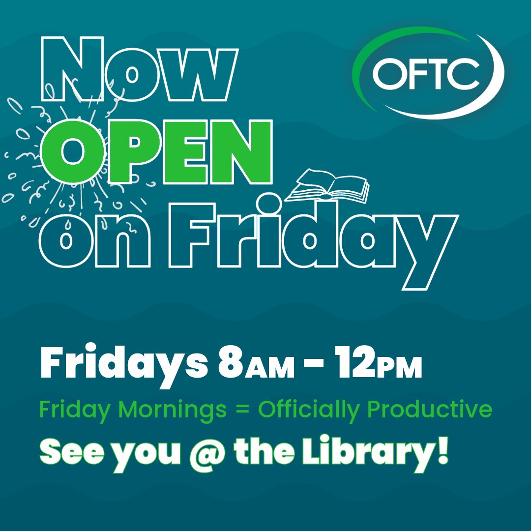OconeeFallLine's tweet photo. 📚 Need a quiet place to study, work on assignments, or get extra support?

The OFTC Library is now open Fridays from 8 AM–12 PM! ✨

Stop by to use computers, access tutoring and helpful resources, or simply find a supportive space to focus and succeed. 💚 https://t.co/7TRk0oTMhT