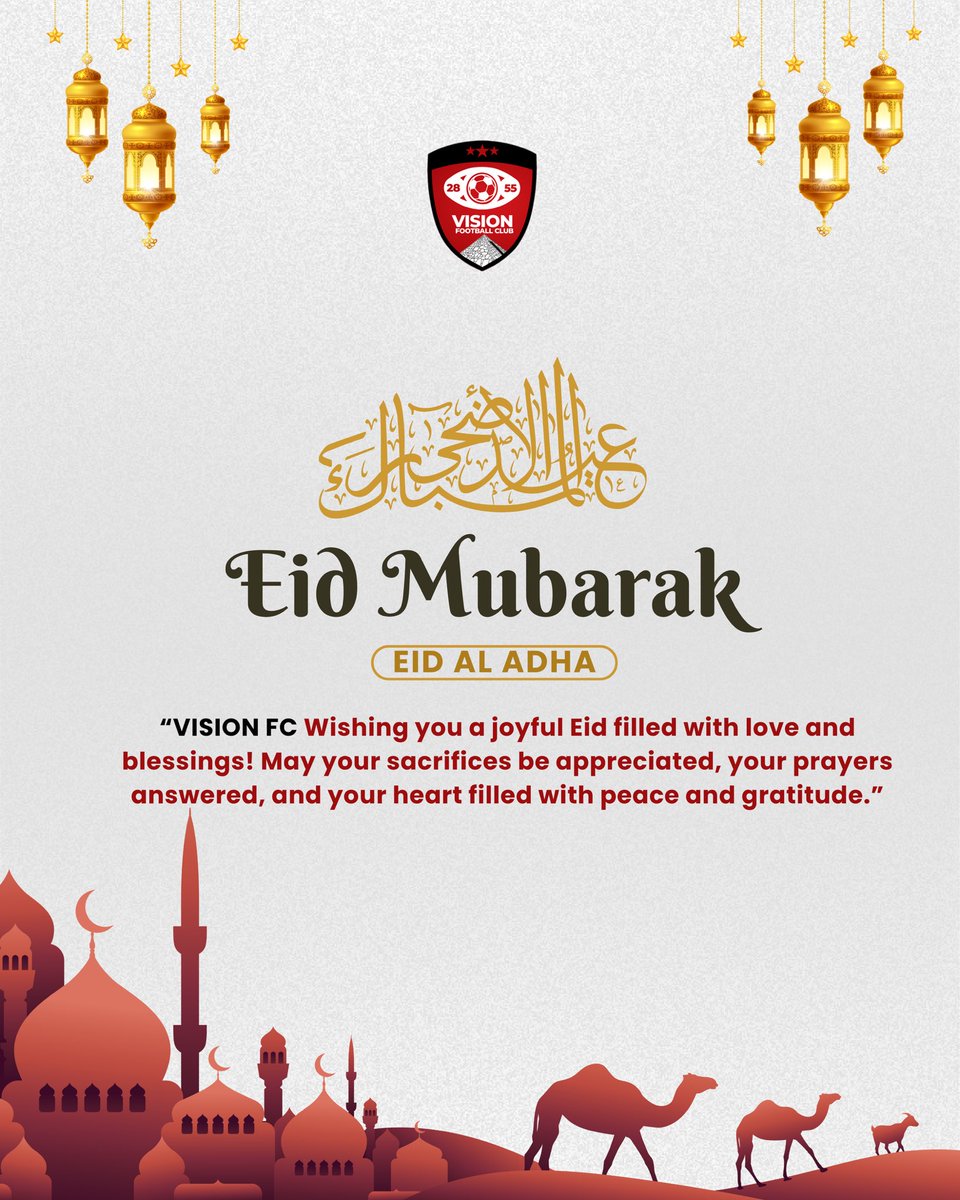 Vision__FC's tweet photo. Vision FC iripfurije abaislam bose umusi mukuru mwiza wa Eid Al Adha. 🌙✨

#DrivenByVision #EidMubarak https://t.co/g5Zhcm6vtr