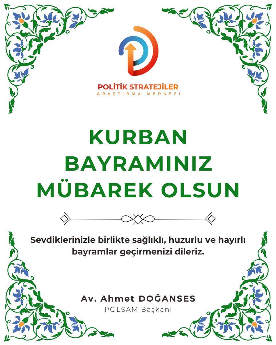 POLSAMorg's tweet photo. Sevdiklerinizle birlikte sağlıklı, huzurlu ve hayırlı bayramlar geçirmenizi dileriz.

Kurban Bayramınız Mübarek Olsun.

Av. Ahmet DOĞANSES
POLSAM Başkanı https://t.co/jorNrlS3ZW