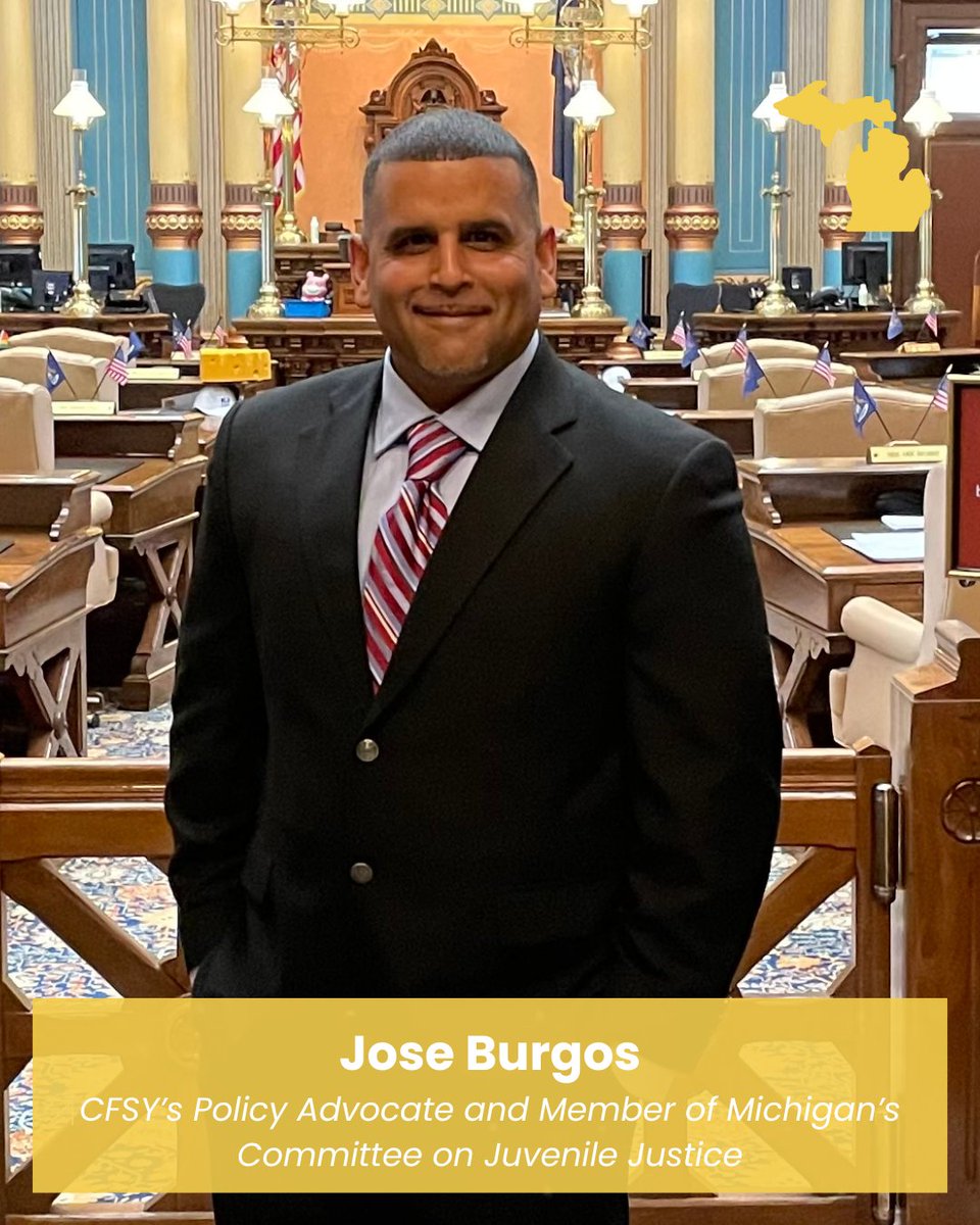 theCFSY's tweet photo. CFSY’s Policy Advocate Jose Burgos was recently reappointed by @GovWhitmer  to continue serving on Michigan’s Committee on Juvenile Justice! Reflecting on his first six-year term and the work ahead, Jose shared: https://t.co/qOkXYYYvfD