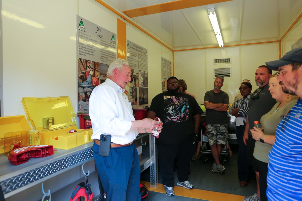 TreeoCenter's tweet photo. Thank you to  Master Lock Company for donating lockout tagout stations! Students in our Confined Space course were able to see examples of lockout/tagout equipment and discuss its role in maintaining safe work environments. https://t.co/5MVSHnc4Wf