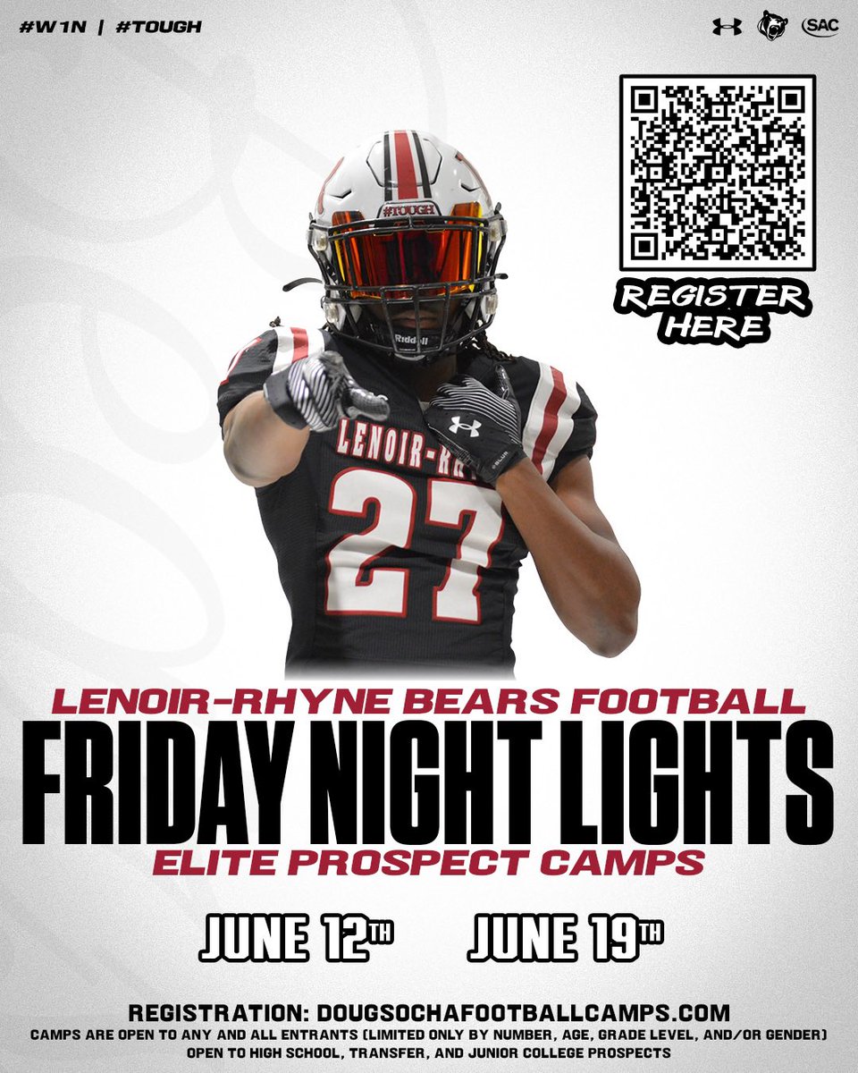 LRBearsFootball's tweet photo. Camp #BetweenTheBricks this summer with the Bears!

Join us Friday Night on June 12th and June 19th for our Elite Prospect Camps! 🧱🐻🧱

#W1N | #TOUGH 

🔗: https://t.co/qc3kPV3KXL https://t.co/8TE1Oi4J4u
