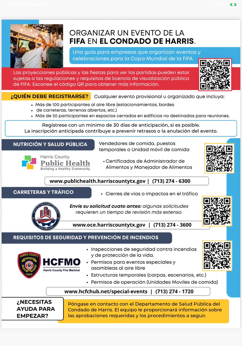 AVFDOEM's tweet photo. We are sharing this information on behalf of our partners at @hcfmo @HCEngDept @hcphtx . ⚽️ https://t.co/HaptI3RP9T