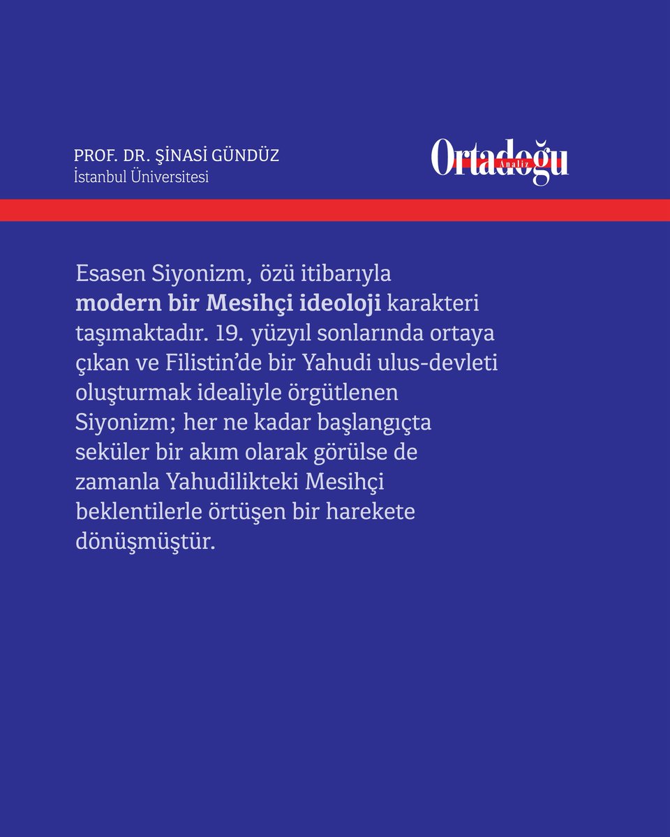 OrtadoguAnalizD's tweet photo. 📁 ABD/İsrail-İran Savaşının Teopolitik Arka Planı: Mesihçi Kurgu 

✒️ Prof. Dr. Şinasi Gündüz (@dr_sinasi ), Ortadoğu Analiz Dergisi'nin 142. sayısı için kaleme aldı.

🔗 Dergiye ücretsiz erişim için tıklayınız:  https://t.co/foTwQ6wpyI https://t.co/6IDRlAORZ0