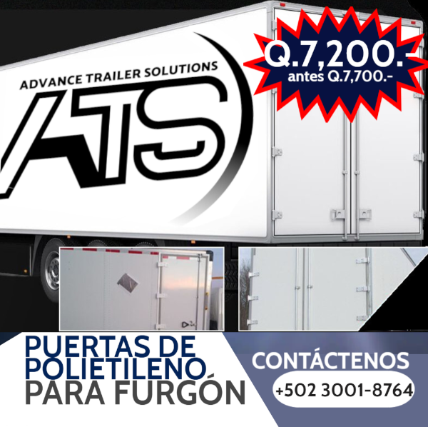 NetMarketGuate's tweet photo. 💥 ¡Oferta especial!
 Puertas de polietileno para furgón — resistentes y ligeras. 
Q.7,200 (antes Q.7,700)
 📞 +502 3001-8764 
#ATS #TransporteSeguro #Guatemala #OfertasATS https://t.co/93x93DyTpI