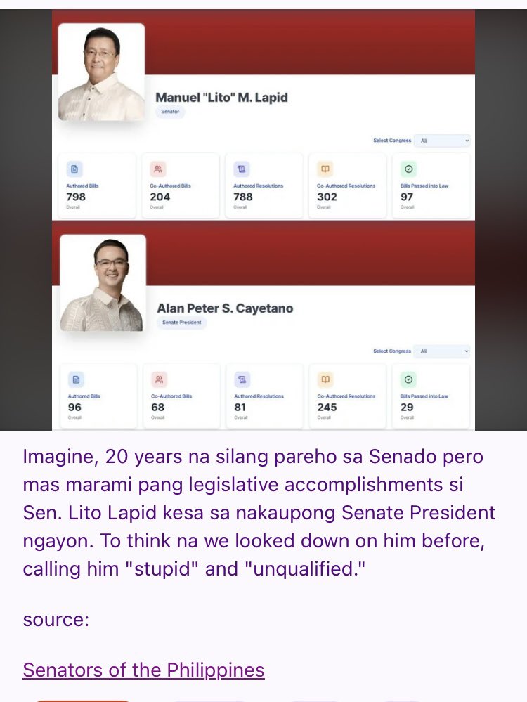 peanutbuttercup's tweet photo. Also, madami palang bills passed si Lito Lapid! At may substance naman yung bills niya! He’s worked on more compared to Alan Peter Cayetano! Wow. He’s just really in the background, quietly working and productive. 

Lito Lapid, I’m sorry, I was not aware of your game. 😱 https://t.co/r1drXFG537