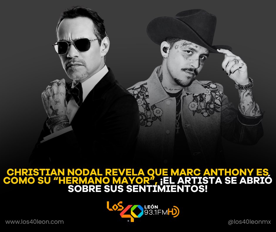 los40leon's tweet photo. #ChristianNodal 🎤✨ abrió su corazón para hablar sobre la relación tan cercana que tiene con #MarcAnthony 🌴🔥… y honestamente 😮‍💨💥 sus declaraciones sorprendieron muchísimo a los fans.

https://t.co/ti3lTQkd7m https://t.co/Cs9U6SRgWN