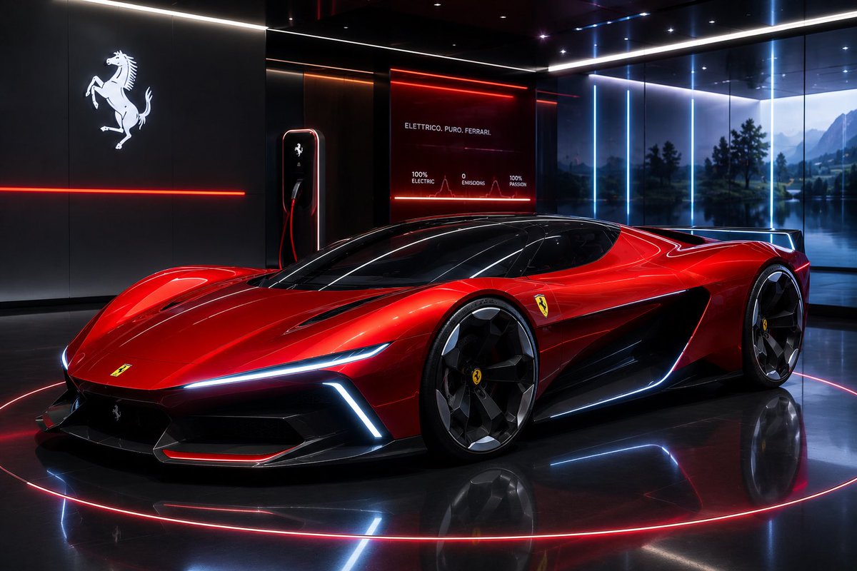 mrJackLevin's tweet photo. Proud to unveil a new fully electric Ferrari design, designed by yours truly (in 5 mins using AI): https://t.co/rf5QpWKiJU