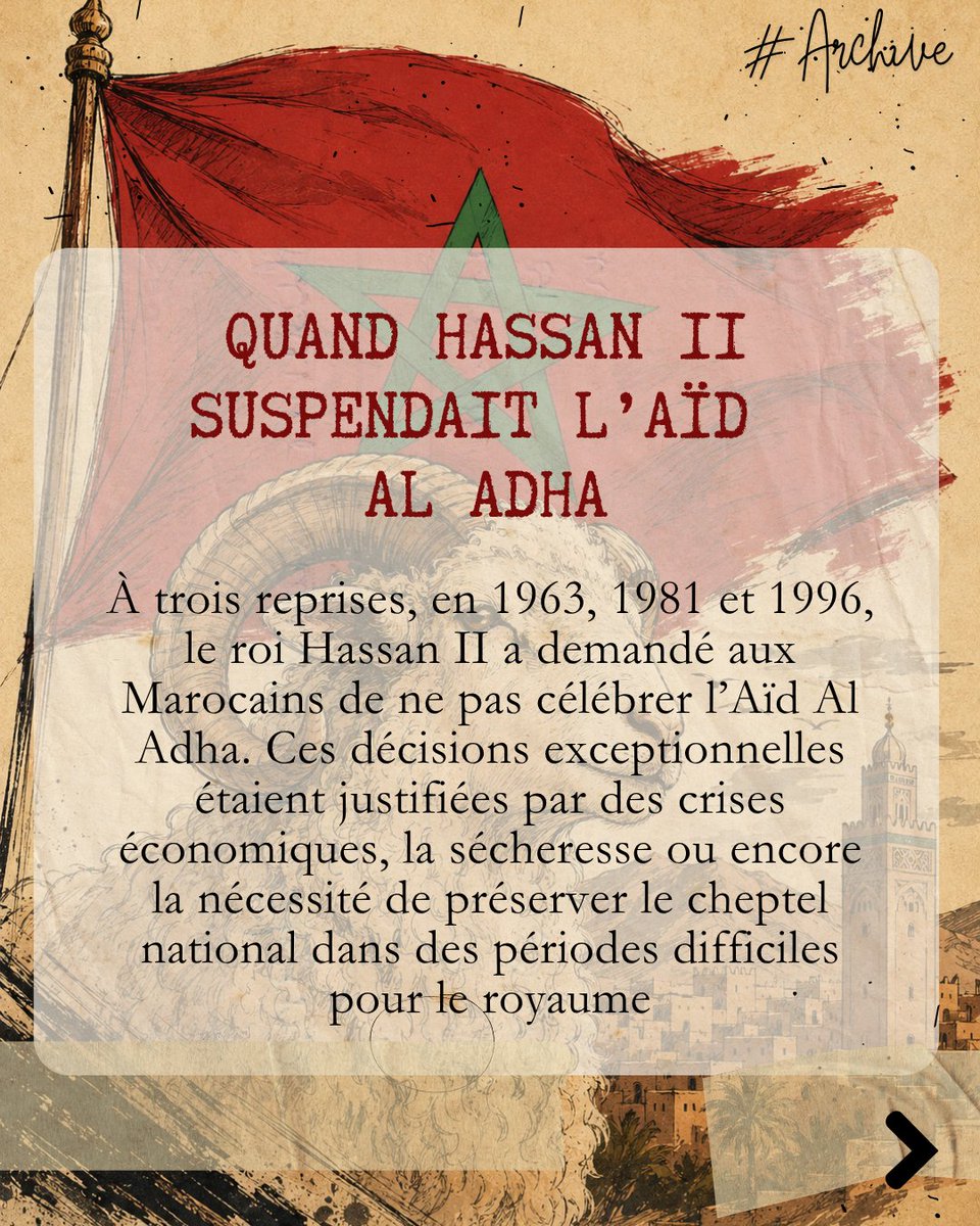 yabiladi_fr's tweet photo. #Archive_Yabiladi 🎞️ « Quand le roi Hassan II interdisait aux Marocains de fêter l'Aïd Al Adha » 🐑🇲🇦
https://t.co/O3hpZuoLnj

#HassanII #Maroc #AïdAlAdha #Histoire https://t.co/kgNwNZPxMp