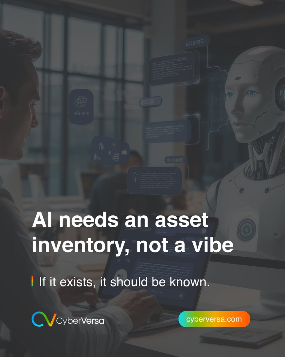 CyberVersa's tweet photo. Most organizations cannot list their AI tools, prompts, agents, and integrations in one place. That is a governance gap before it is a technical gap. Create a lightweight AI inventory with owners, data touched, and purpose. 🗂️ #AIGovernance #AIReadiness #CyberVersa https://t.co/6L0iDcaVeh