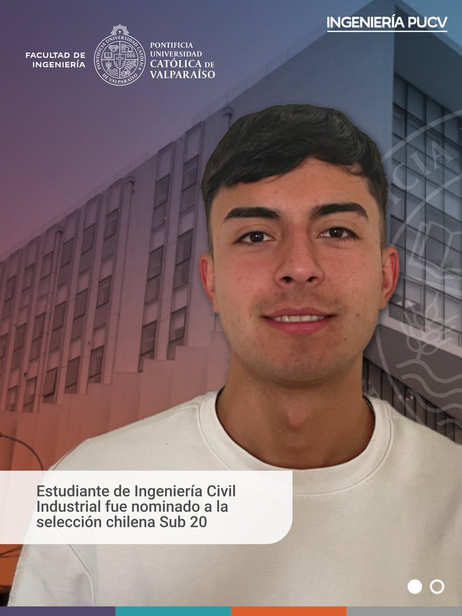 INGENIERIAPUCV's tweet photo. 📣NOTICIAS | Estudiante de Ingeniería Civil Industrial PUCV fue nominado a la selección chilena Sub 20 ⚽🙌

🔗 Lee la nota en 🌐 https://t.co/6Oz61fBSaJ

#PUCV #Ingenieríapucv #SerPUCV #EIIPUCV #EstudiantesPUCV #DeportesPUCV #FutsalPUCV https://t.co/uaWz1RnRTT
