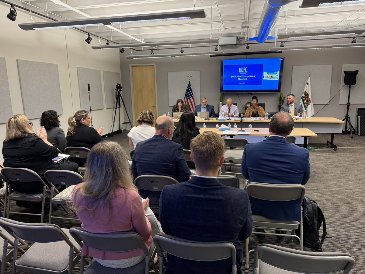 CalHFA's tweet photo. Honored to host the very first meeting of the Housing Development and Finance Committee (HDFC) with @CAbcsh  Secretary Tomiquia Moss,  @California_HCD Director Gustavo Velasquez and CalHFA Director Tony Sertich https://t.co/Ji9lme6e2W