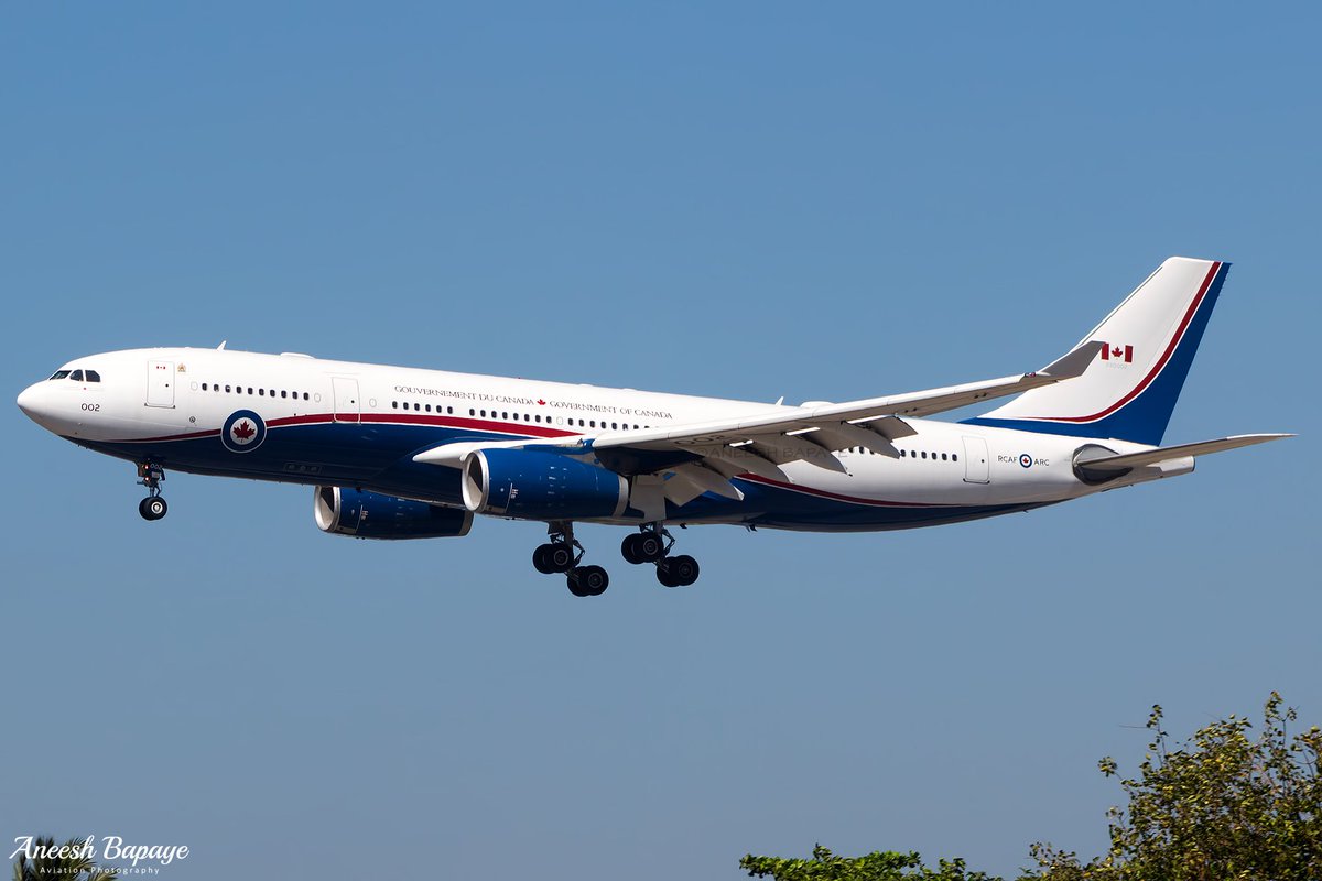 aneesh_bapaye's tweet photo. Government of #Canada @Airbus CC-330 Husky (A330-243) [330002] on short final rwy 27 at @CSMIA_Official Mumbai as CFC01 / CFC1 from #Ottawa (YOW) via #Athens (ATH) with the Prime Minister of Canada, @MarkJCarney onboard.

#airbus #cc330husky #GatewayToGoodness #MumbaiAeroFrames https://t.co/wuUsJbM0Go