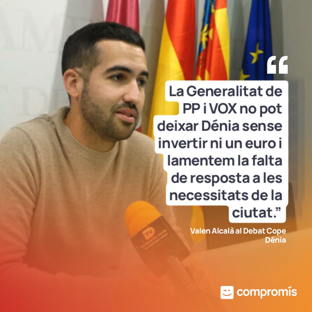 CompromisDenia's tweet photo. @ValenAlcala 🗣️: “la Generalitat no pot deixar #Dénia sense invertir ni un euro i lamentem la manca de resposta a les necessitats de la ciutat com la segona residència, el centre de salut mental de la Pedrera o el centre de formació professional de Gent de Mar.” https://t.co/zTL7gx0mCN