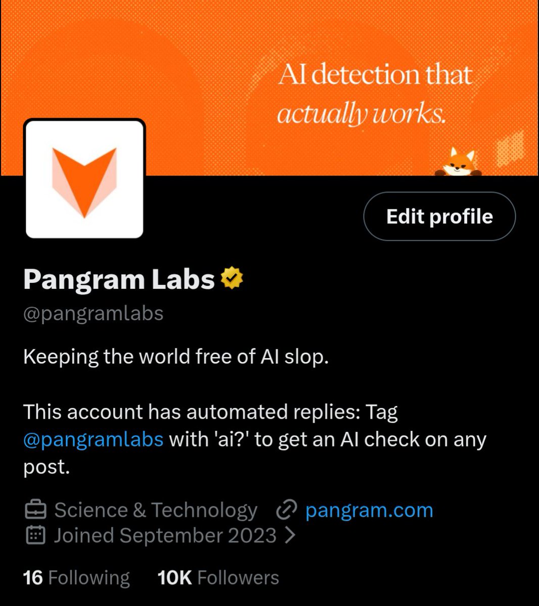 Pangram Labs tweet media