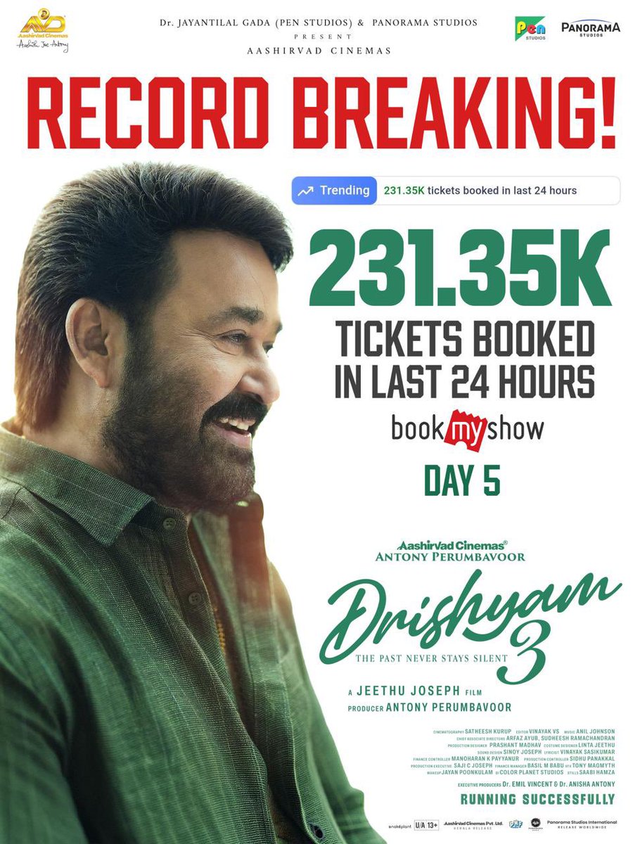 basheer_ashkar's tweet photo. BMS is on fire 🫡🔥

Never before trend for #Drishyam3 

Mega Blockbuster https://t.co/DbqDXn8etR