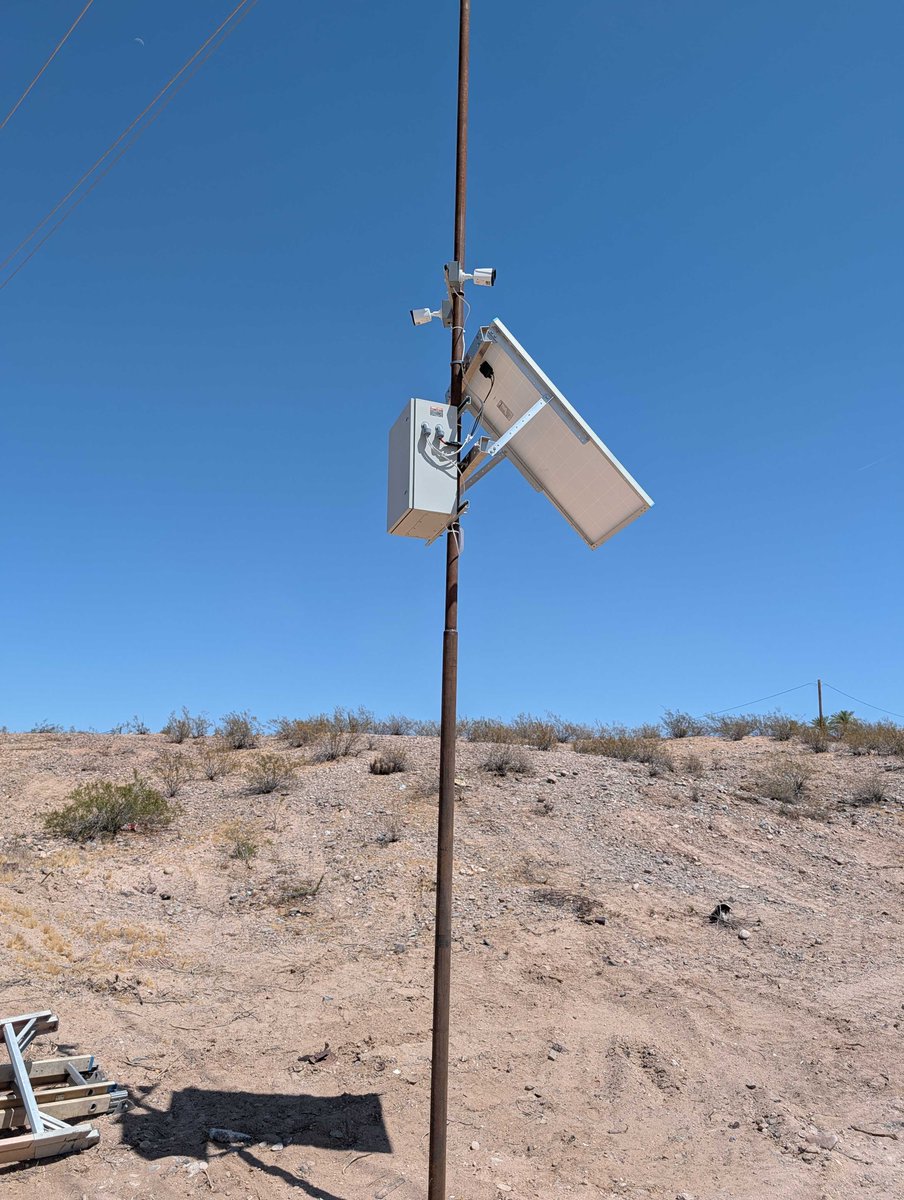 rezsmart's tweet photo. No power? 
No internet? 
No problem!

We just built a fully off-grid camera system for a client — solar, battery backup, wireless bridge, &amp; 20x optical zoom cameras

RezSmart installs what the situation needs.

📞602-805-2500 👉https://t.co/WsmUMiA3ix 

#RezSmart #SecurityCamera https://t.co/U0iNTATfgE
