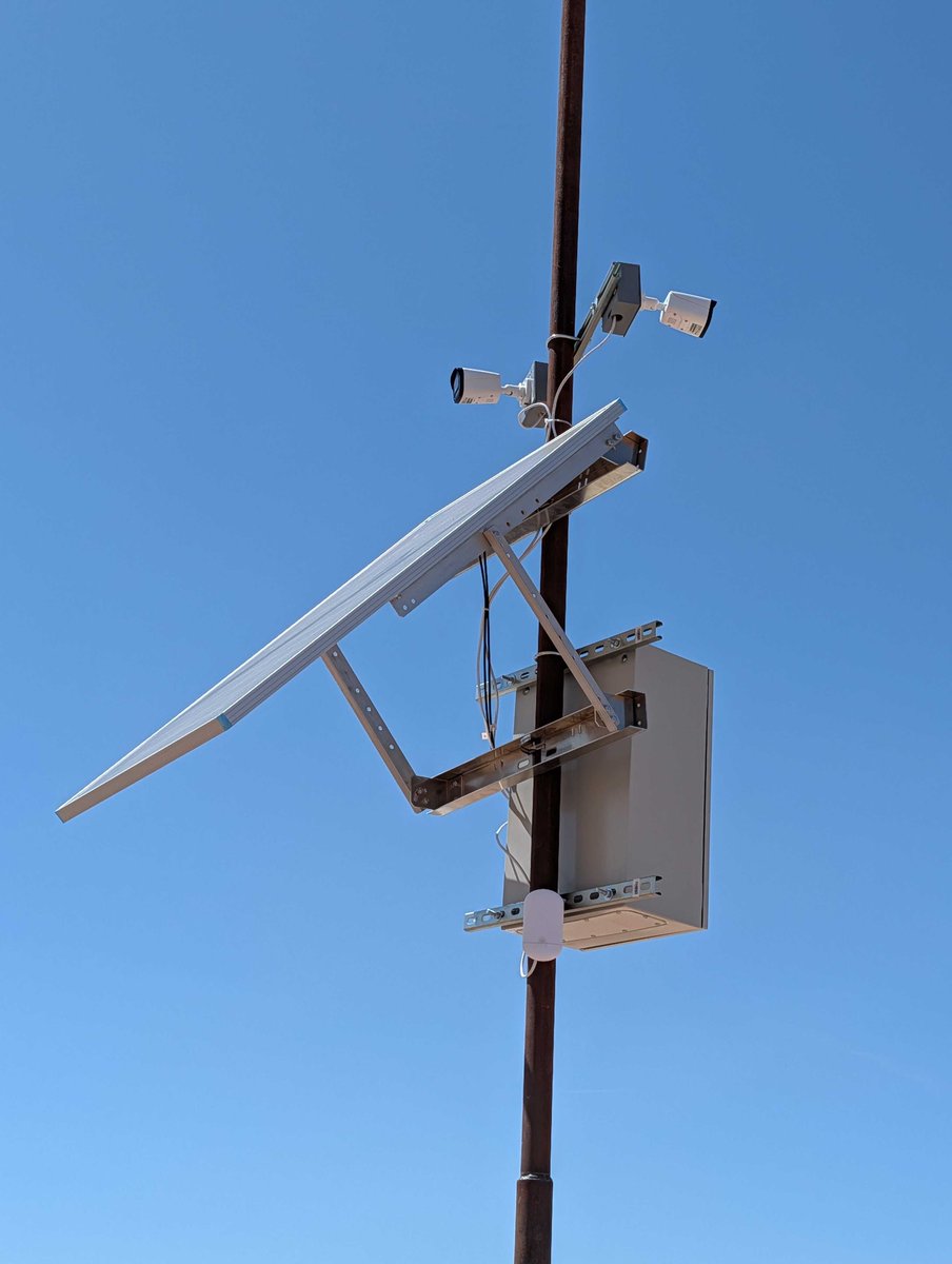 rezsmart's tweet photo. No power? 
No internet? 
No problem!

We just built a fully off-grid camera system for a client — solar, battery backup, wireless bridge, &amp; 20x optical zoom cameras

RezSmart installs what the situation needs.

📞602-805-2500 👉https://t.co/WsmUMiA3ix 

#RezSmart #SecurityCamera https://t.co/U0iNTATfgE