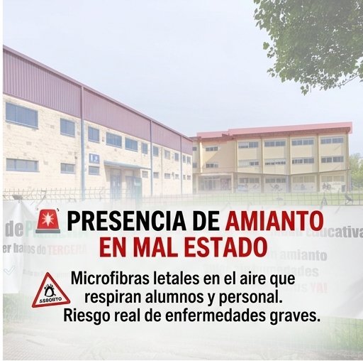 EuNaron's tweet photo. Esquerda Unida de Narón esixe á Xunta unha reforma integral e urxente no CEIP A Solaina ante o seu grave deterioro estrutural
A formación denuncia a presenza de amianto en mal estado, deficiencias de illamento térmico e o incumprimento da normativa de habitabilidade tras case.. https://t.co/hPW1SlrElL
