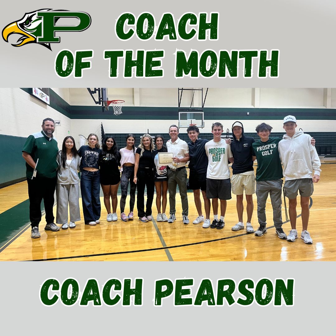 PISD_Athletics's tweet photo. Congratulations to Coach Pearson for embracing your calling as coach and making a meaningful impact on our student-athletes every day! #ProsperProud https://t.co/PqI8ohe7MQ