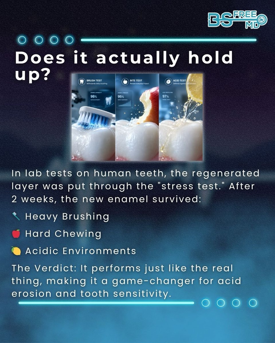 bsfreemd's tweet photo. No more drilling into our faces like a high school woodshop project? Sign us up! 🛠️ University of Nottingham scientists built a gel that regrows enamel using your own saliva. We’re still in the lab phase, but 2027 could be the year the dental drill finally retires. 🦷✨ https://t.co/V3qeyGTEQ9
