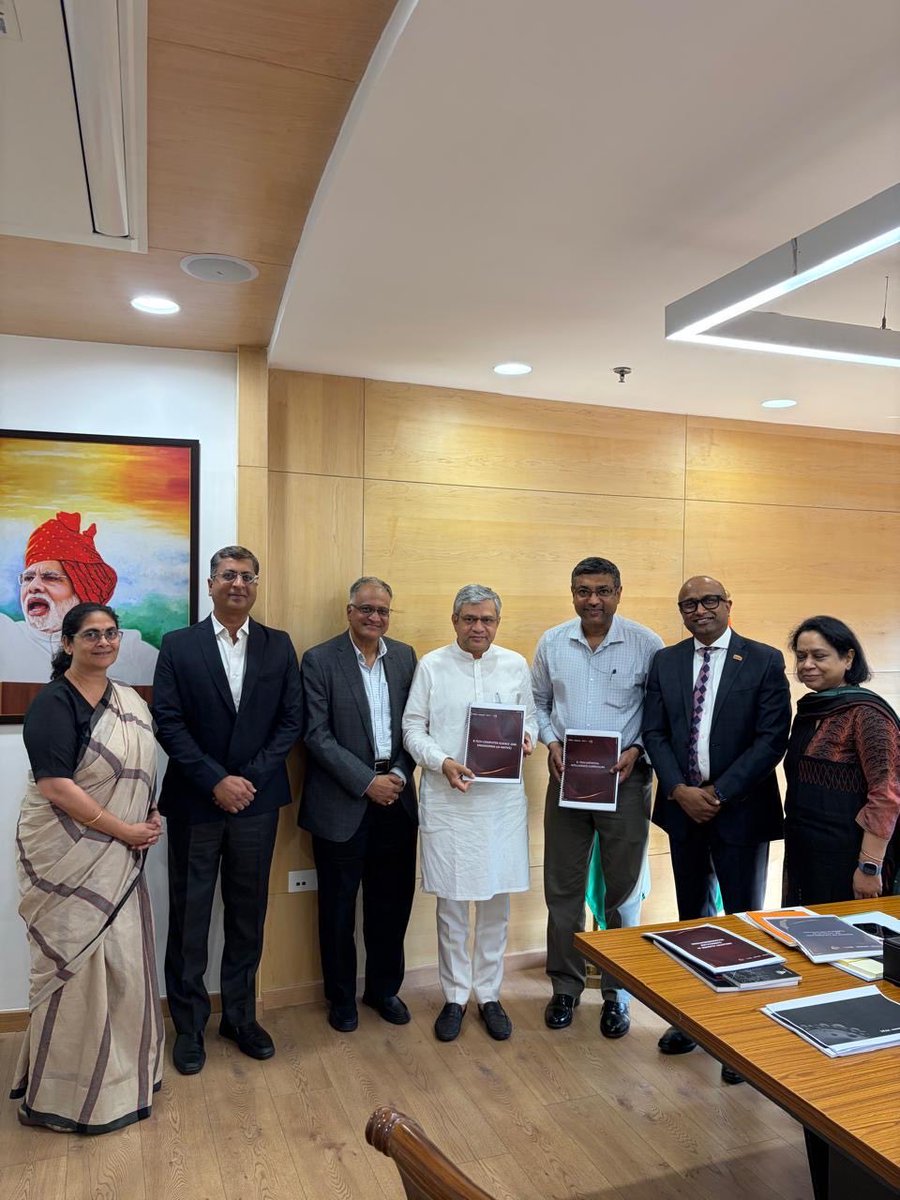 nasscom's tweet photo. Nasscom, along with industry leaders, had the opportunity to meet Shri @AshwiniVaishnaw , Hon’ble Minister for Electronics and Information Technology, Government of India, along with Shri S. Krishnan, Secretary, MeitY, to discuss the urgent need for building a strong national AI talent ecosystem for India.

We thank the Hon’ble Minister and MeitY for the constructive discussion and continued focus on strengthening India’s AI readiness through deeper collaboration between industry, academia, and government.

As AI reshapes every industry, the need for deployment-ready talent and skilled faculty has never been more urgent.

To help bridge the growing gap Nasscom is launching the AI Curriculum Taskforce,  an industry-led initiative focused on building a national pipeline of skilled faculty and deployment ready AI talent for India.

The taskforce aims to help reimagine AI curricula around real-world application, hands-on learning, and modern enterprise needs.

The broader focus includes:
• Stronger hands-on and deployment-oriented learning
• Faculty readiness and continuous upskilling
• Exposure to modern AI tools, infrastructure, MLOps and Responsible AI
• Closer collaboration between industry, academia, and government
• Building graduates who can create, deploy, and govern AI systems responsibly

India has a unique opportunity to become a global hub for trusted and deployment ready AI talent. Building that future will require collective action across the ecosystem.

@wipro @TCS @Infosys @SecretaryMEITY @RNamb @sangeetagupta29 @GoI_MeitY
