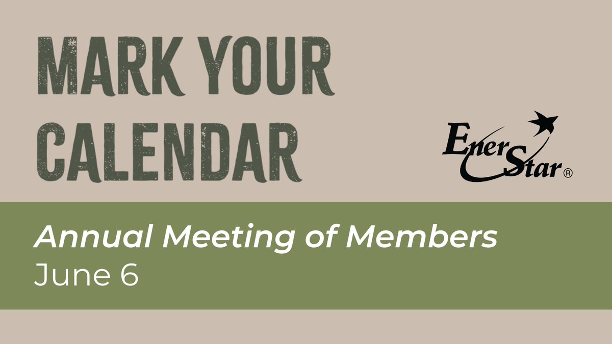 enerstar's tweet photo. 📣Just around the corner...EnerStar Annual Meeting of Members! 📅Join us June 6, come early for breakfast! Hope to see you there! Learn more: https://t.co/JXxVqVMO6l https://t.co/c7iOCsnD2s