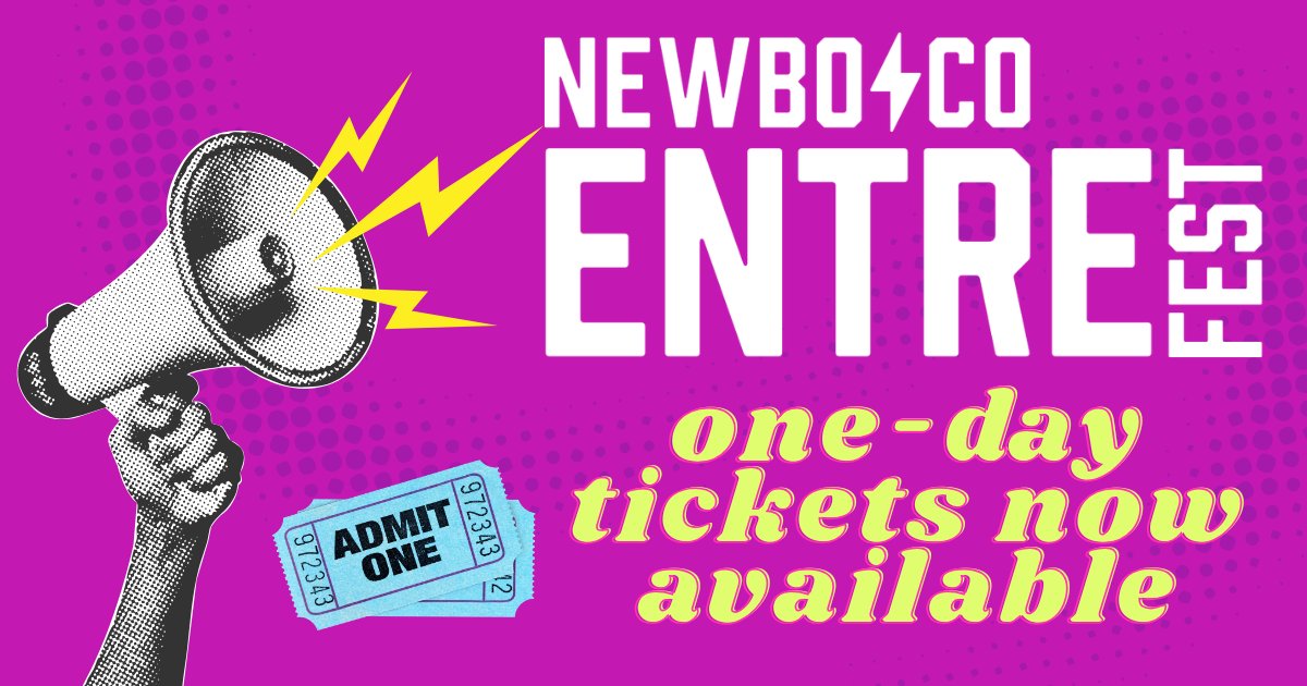 EntreFEST's tweet photo. Want the #ENTREFest experience but short on time? ⚡️ One-day tickets are NOW AVAILABLE! 
 
Grab your single-day pass, join the region's best entrepreneurial community, and get inspired. Space is limited — get yours now! 👇

🎟️ https://t.co/Os3kdmMnyY 

#NewBoCo #MidwestBusiness https://t.co/k25LgeJXyR