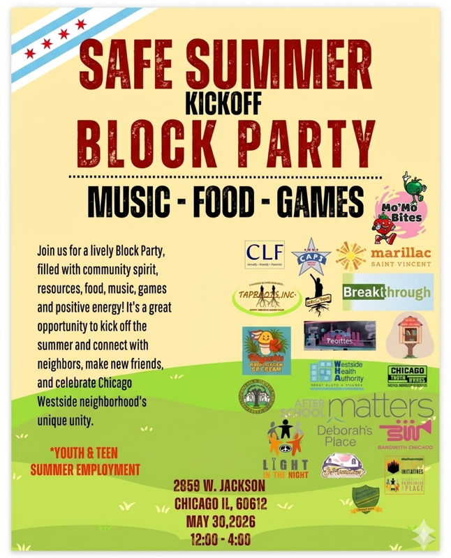 MPInitiatives's tweet photo. Meet us this Saturday at the Safe Summer Kickoff Block Party! It'll be a fun, safe, and empowering day for families and residents! Let’s come together to build community, share resources, and enjoy activities for everyone…food, fun, raffles, music, and more. https://t.co/y1f7Uho7pZ