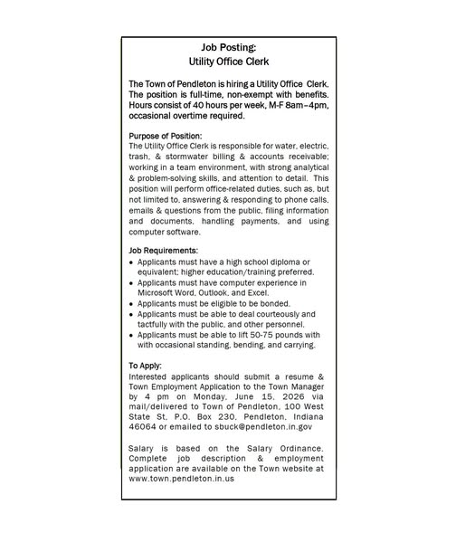 AndersonWorkOne's tweet photo. Interested applicants should submit a resume and employment application by Monday, June 15 at 4:00pm.
The Job Posting is attached, with additional information.
The complete job description and employment application are available on the website at https://t.co/Zc64U0kg44 https://t.co/QVJ1uWB5Hn
