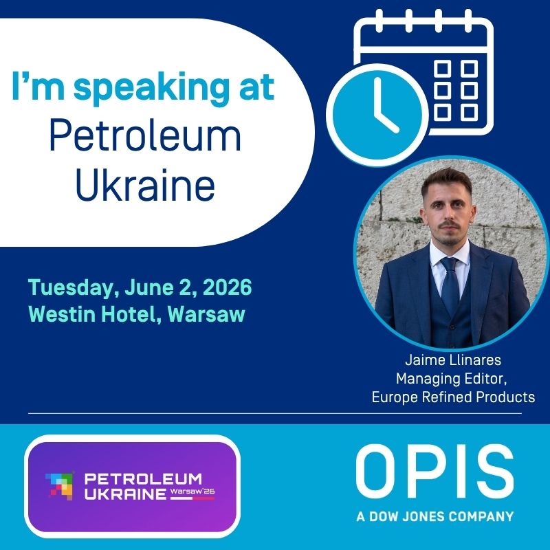 OPIS's tweet photo. .@JaimeLlinaresT, Managing Editor at OPIS, will be joining key industry leaders at #Petroleum #Ukraine Warsaw 26 on June 2, 2026. Don’t miss the opportunity to discuss the future of the Ukrainian fuel market &amp; #Europe’s #energy landscape. Register now: https://t.co/p7ng9F0M5e https://t.co/R5J67nXEH6
