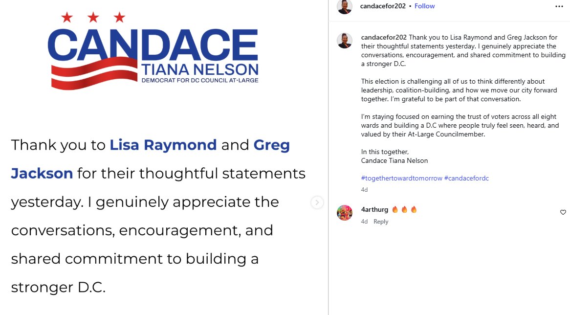 AlexKomaDC's tweet photo. Following up: Jackson cross endorsed with Raymond and says he'll rank Nelson too.  

But Nelson pointedly did not cross endorse with either. Meanwhile, Owolewa slams Raymond/Jackson for having backers who "do not answer to DC residents" and endorses Nelson, Forester and Chavous. https://t.co/51cXIwT6LO