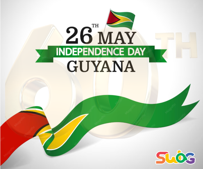 SWAGGuyana's tweet photo. Celebrating 60 years of Guyana’s independence with pride, hope and community spirit. Today we reflect on our journey as a nation and recommit to building a #Guyana where everyone is respected, included and free to thrive. Happy #IndependenceDay Guyana! #60thIndependence #SWAG https://t.co/oMkMBoaojO