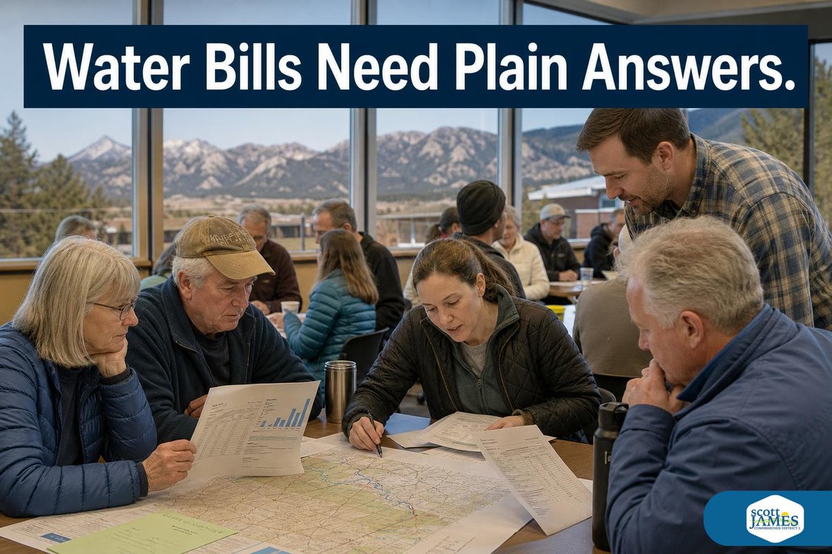 CommishScott's tweet photo. Front Range water decisions should be plain English: who pays, who benefits, and what survives a dry year.
Hope is not a supply strategy.

Read more 👉 https://t.co/ktBeIBrLxZ https://t.co/gPsrAZVWQB