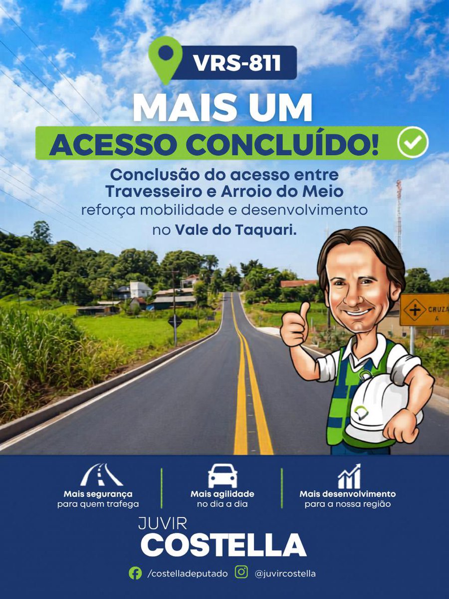 juvircostella's tweet photo. Mais um acesso asfáltico concluído no RS! Vamos Rio Grande! ✅💪🏼 https://t.co/i85K1rWdes