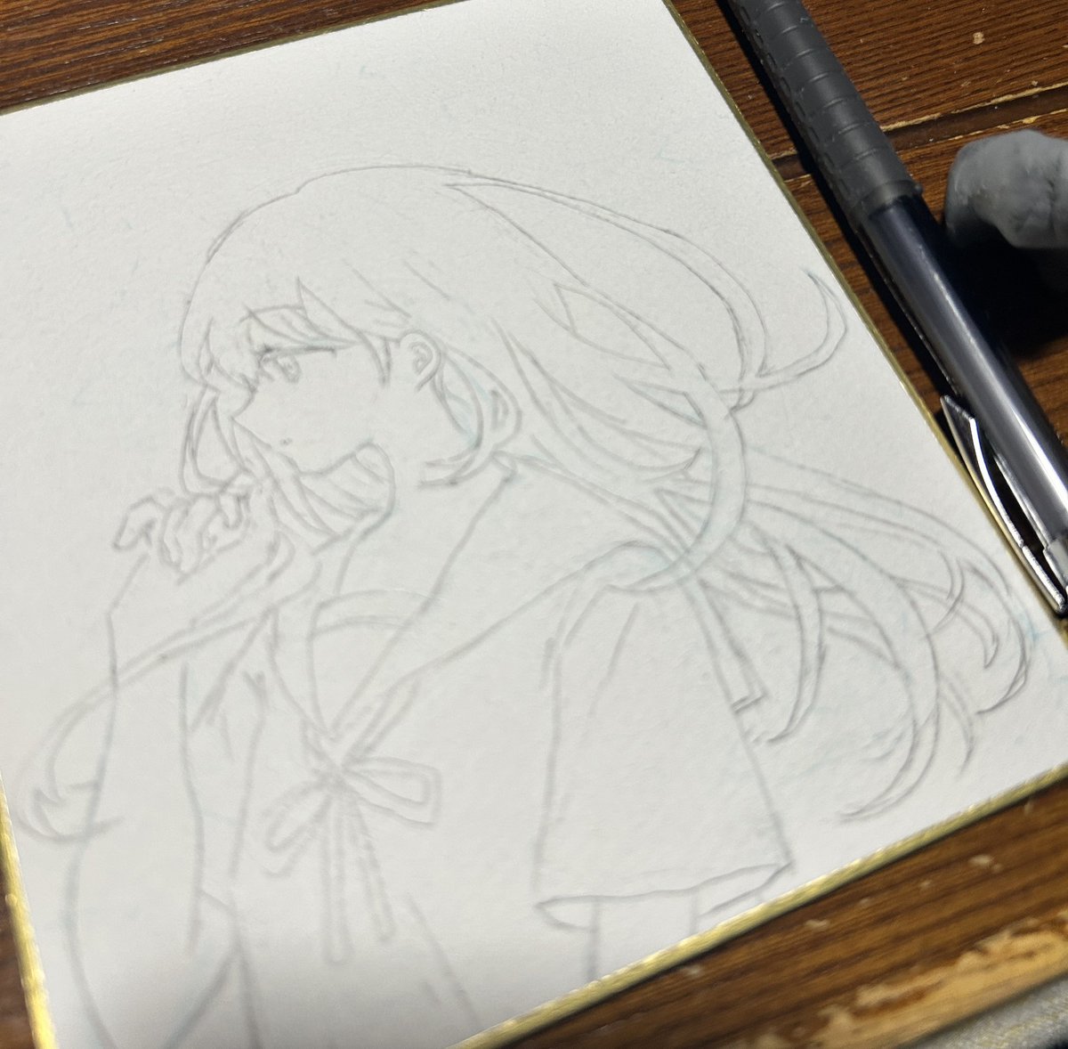 mrtomako's tweet photo. コピー機壊れてトレスできないから直書きしたけどバランス…余白どうしよ https://t.co/rLKTcXVMkO