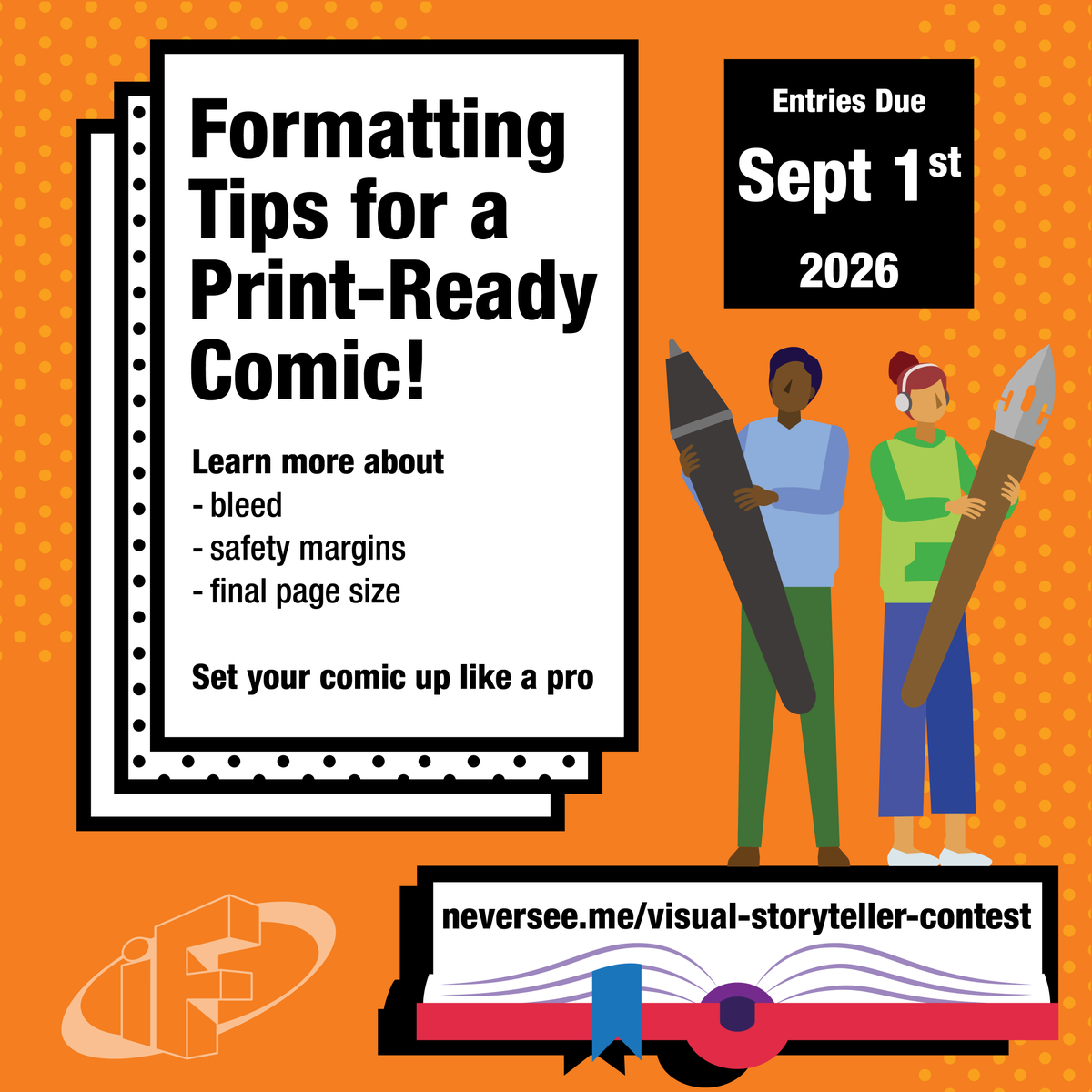iFdesignstudios's tweet photo. 🖨️ Is Your Comic Print Ready? 🖨️

Before submitting, ensure print-ready files:
✅ 300 DPI
✅ Margins + bleed/safety
✅ Print formatting

Download template: https://t.co/H58xc34Kwr

#ComicsPrinting #PrintReady #MakeItLookGreat #VisualStoryteller https://t.co/WMr3tZ8sK0