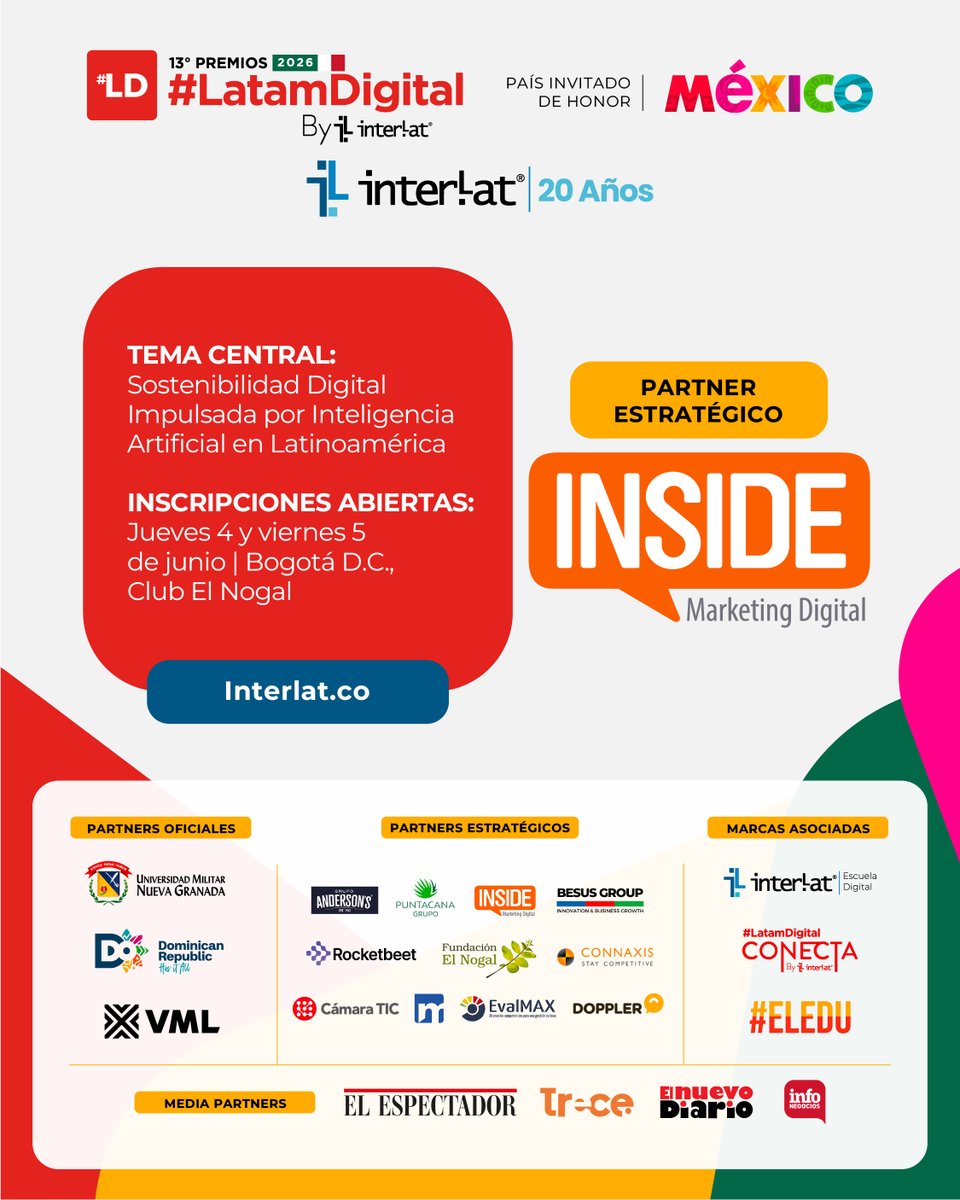 13º Premios #LatamDigital 2026 By Interlat tweet media