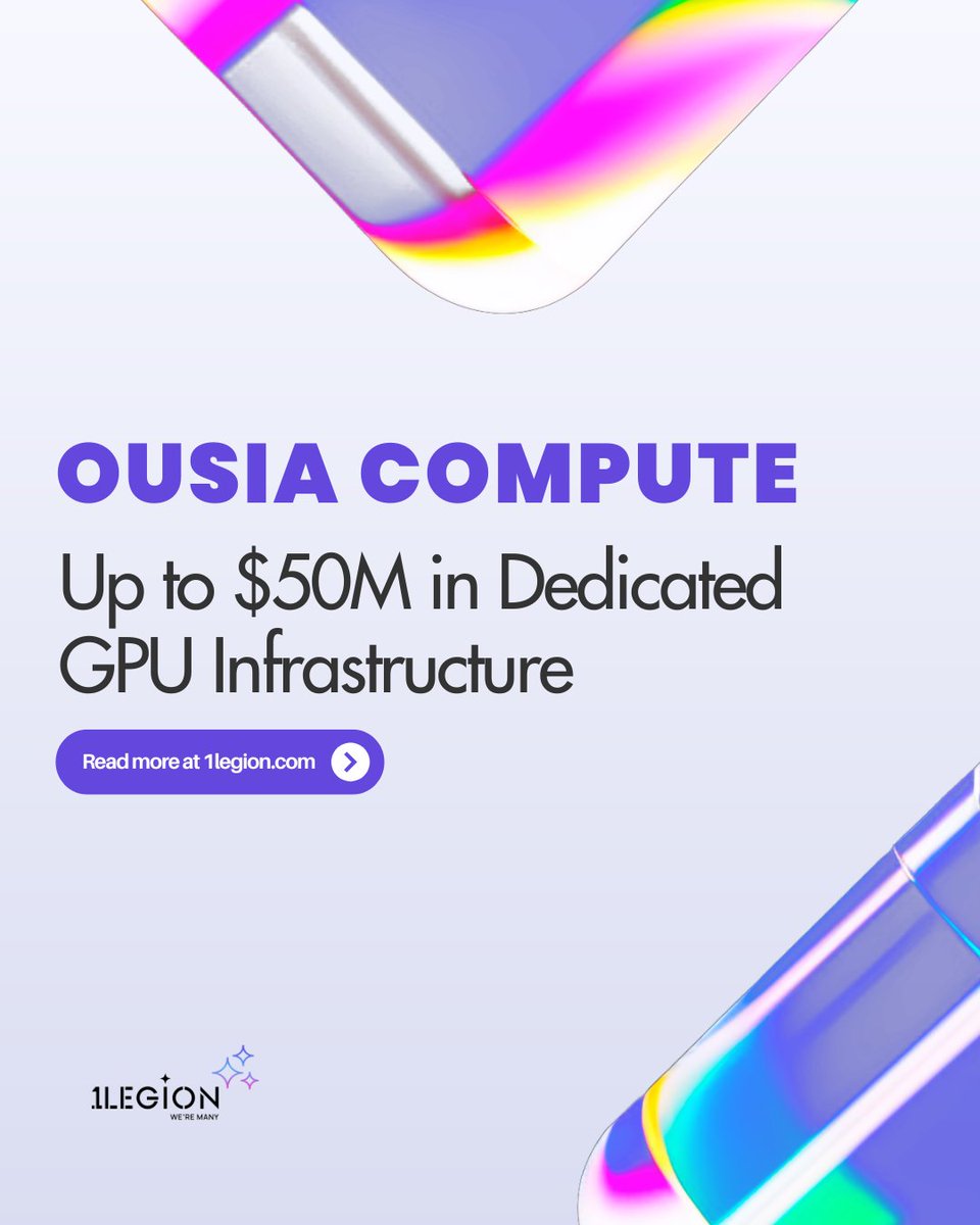 1legiontech's tweet photo. 1Legion and Classover Holdings have formed Ousia Compute LLC: a joint venture to deploy up to $50M in dedicated bare-metal GPU infrastructure for AI workloads. Read more: https://t.co/ArDVwPXPjr
#AIinfrastructure #GPUinfrastructure #generativeai https://t.co/tbyHdx62ml