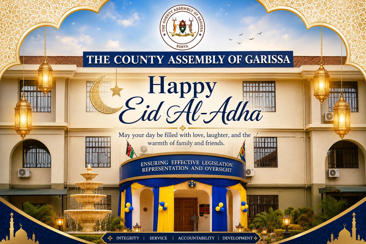 GarissaAssembly's tweet photo. 𝗪𝗜𝗦𝗛𝗜𝗡𝗚 𝗬𝗢𝗨 𝗔𝗡𝗗 𝗬𝗢𝗨𝗥 𝗙𝗔𝗠𝗜𝗟𝗜𝗘𝗦 𝗔 𝗝𝗢𝗬𝗙𝗨𝗟 𝗘𝗜𝗗-𝗨𝗟-𝗔𝗗𝗛𝗔

#EidulAdha https://t.co/7azcFECaw5