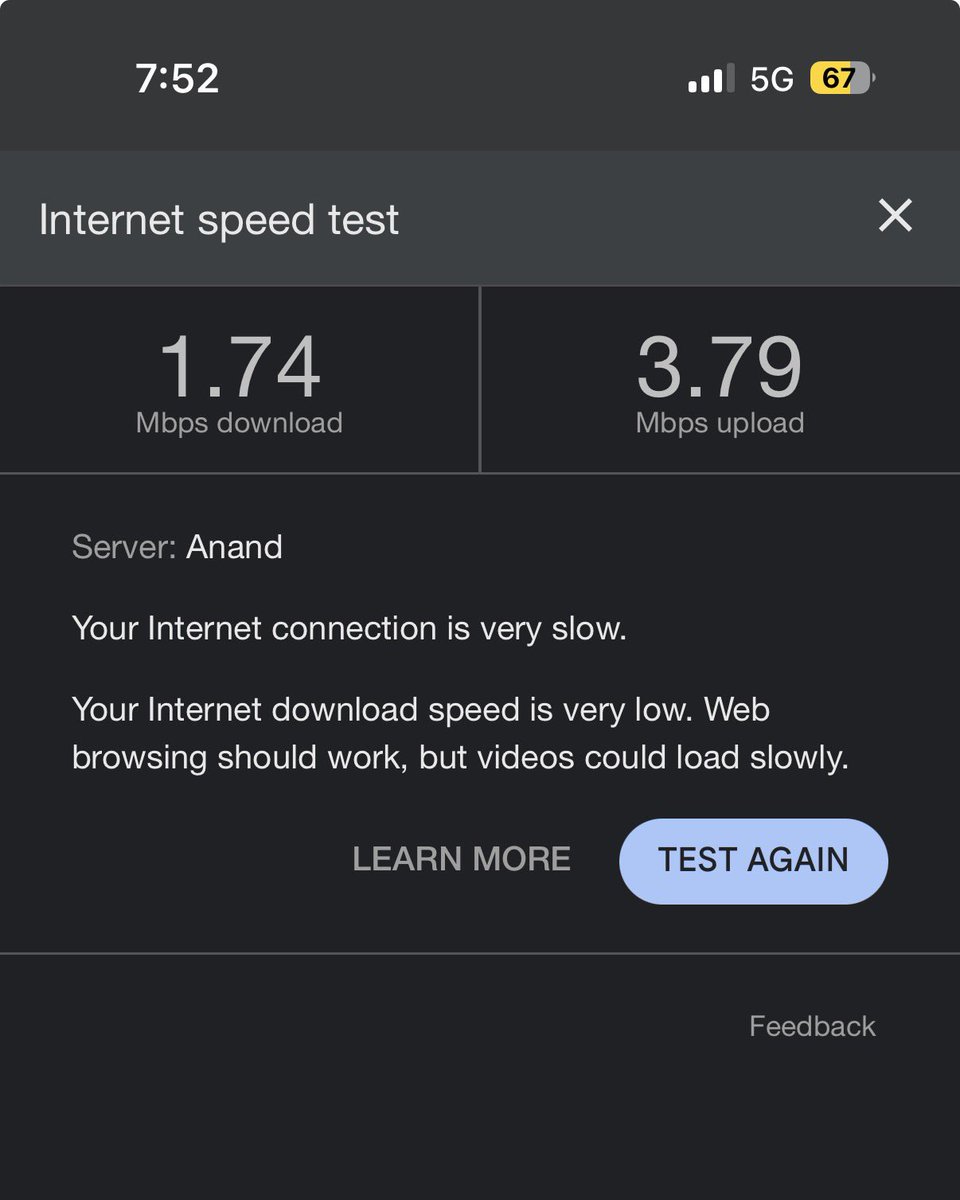 MohitMistry's tweet photo. Is this your priority Airtel 5G.???
How poor net speed is this! Now it’s time to port in @reliancejio
Don’t get @airtelindia connection… 😤

#Airtel #Internet #AirtelGujarat https://t.co/k69FjuWaqK
