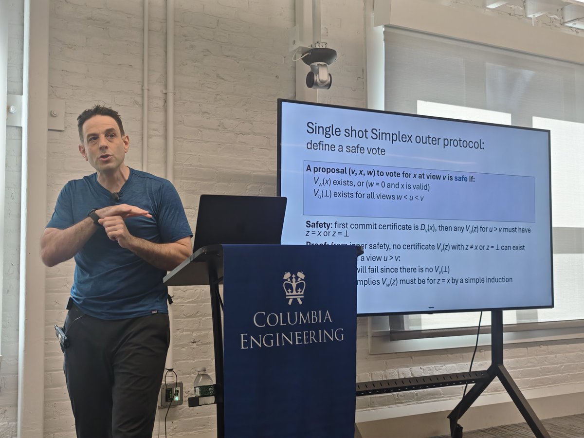 TheWattenhofer's tweet photo. @Tim_Roughgarden's Blockchain Consensus Workshop at Columbia https://t.co/L9vxJUGu21 is off to an excellent start with @ittaia! https://t.co/YgL0vyVDE5