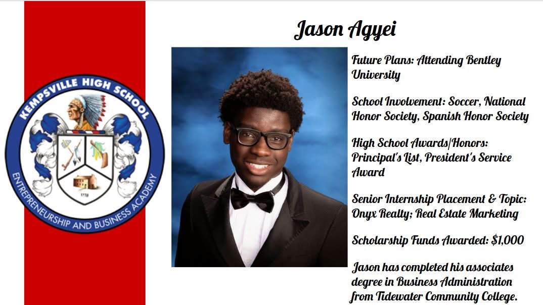 KempsAcademy's tweet photo. π EBA Senior Countdown Begins!
Today we celebrate the first group of our incredible graduating seniors from the Entrepreneurship & Business Academy at Kempsville High School.
Join us as we count down to graduation #EBAproud #KempsvilleHS #FutureLeaders https://t.co/KuCX8ZAXOp