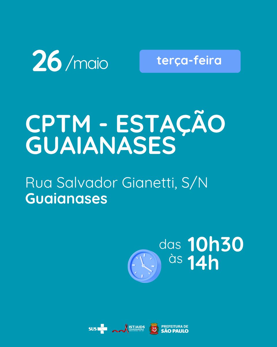 istaidssp's tweet photo. Bora de PrEP? Confira nossa agenda🚀 📷 No "PrEP na Rua", você encontra:  📷Testes convencionais para outras ISTs 📷Acesso à PrEP e PEP  📷 https://t.co/vRx9tQfopL