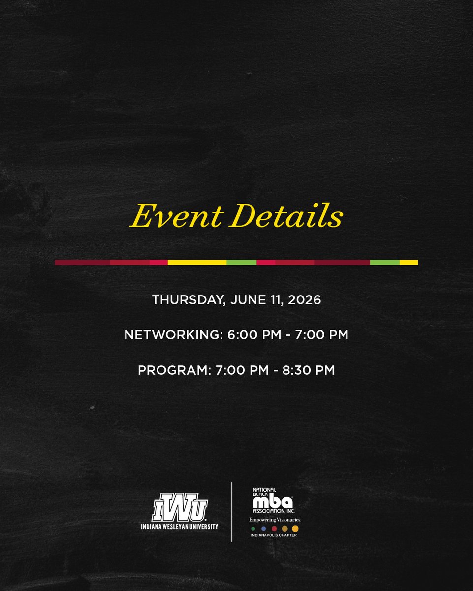 IndWes's tweet photo. Indiana Wesleyan University and the @indyblackmba invite you to our 3rd annual Juneteenth Celebration.

Save the date for June 11, 2026. More details to come! https://t.co/FrpwNlL3CW